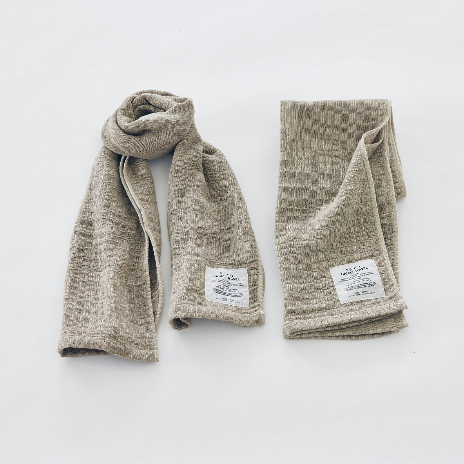 2.5-PLY GAUZE マフラー|オーガニックコットン100%|速乾性に優れ、変則的に織ることによって独特の風合いと肌触りに仕上げた、軽やかなガーゼタオル|SHINTO TOWEL