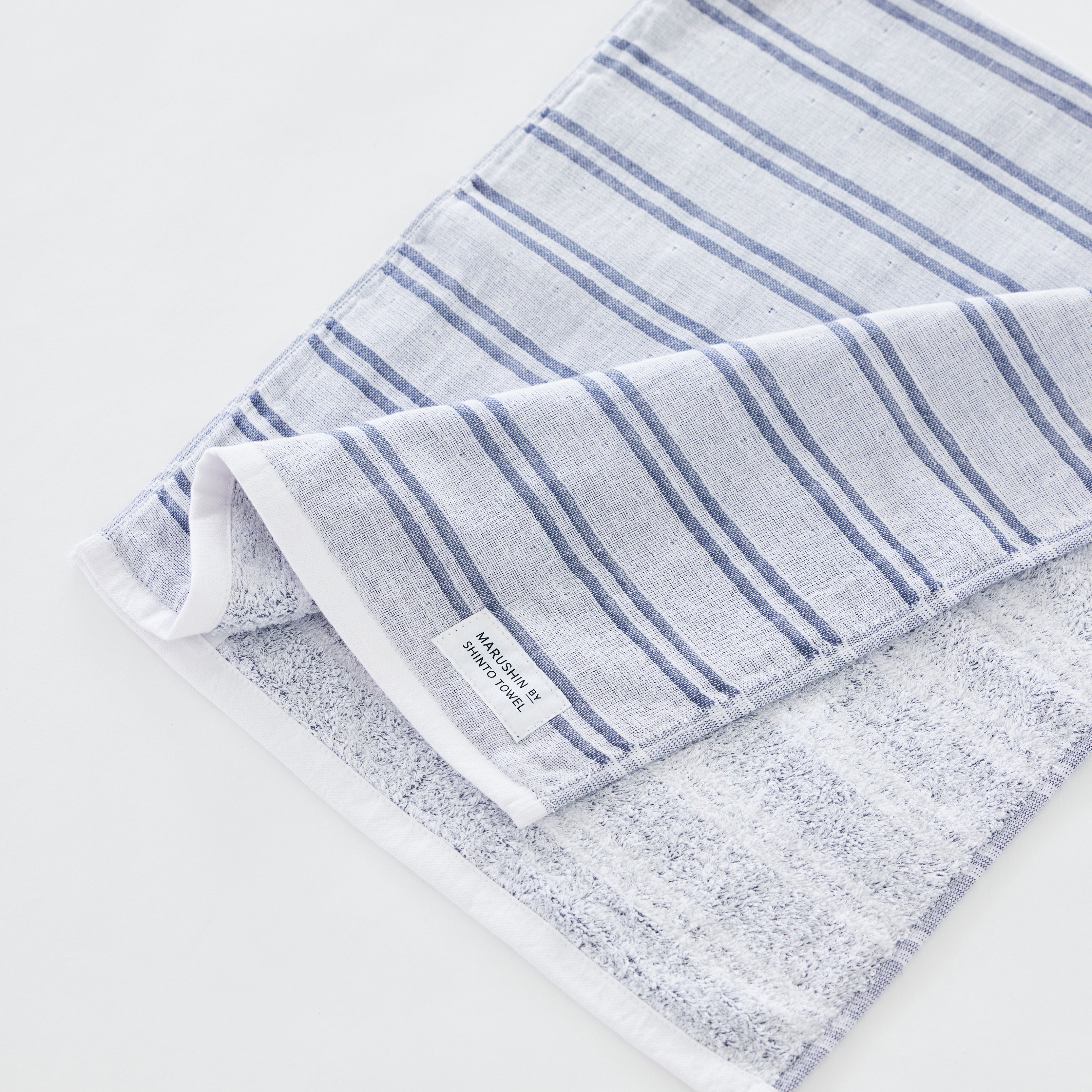 〈シマ-ダブル白地〉フェイスタオル 箱入り