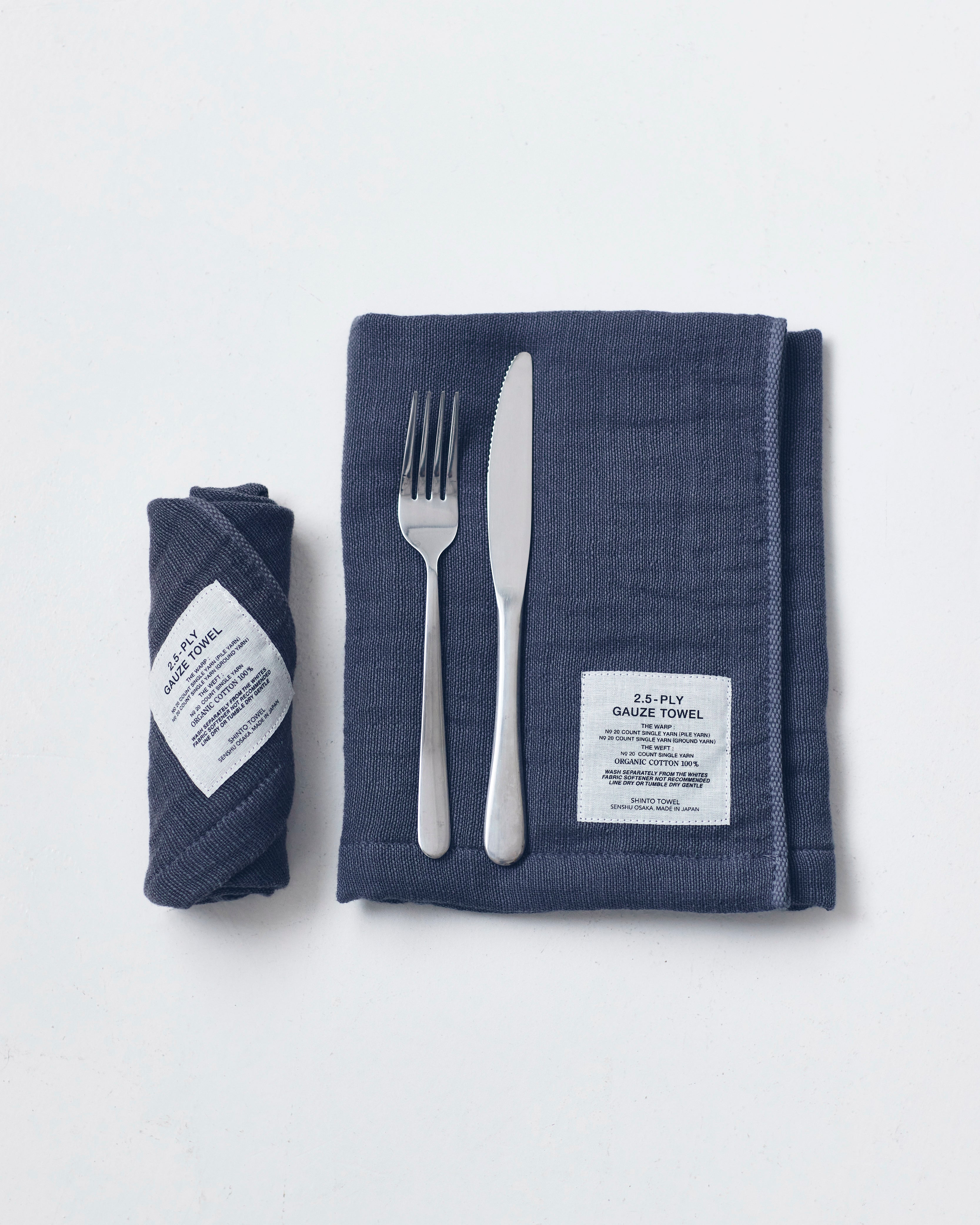 2.5-PLY GAUZE ティータオル|オーガニックコットン100%|速乾性に優れ、変則的に織ることによって独特の風合いと肌触りに仕上げた、軽やかなガーゼタオル|SHINTO TOWEL STORE