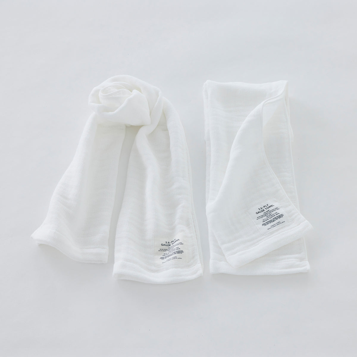 2.5-PLY GAUZE（2.5重ガーゼ）マフラー・ホワイト - SHINTO TOWEL