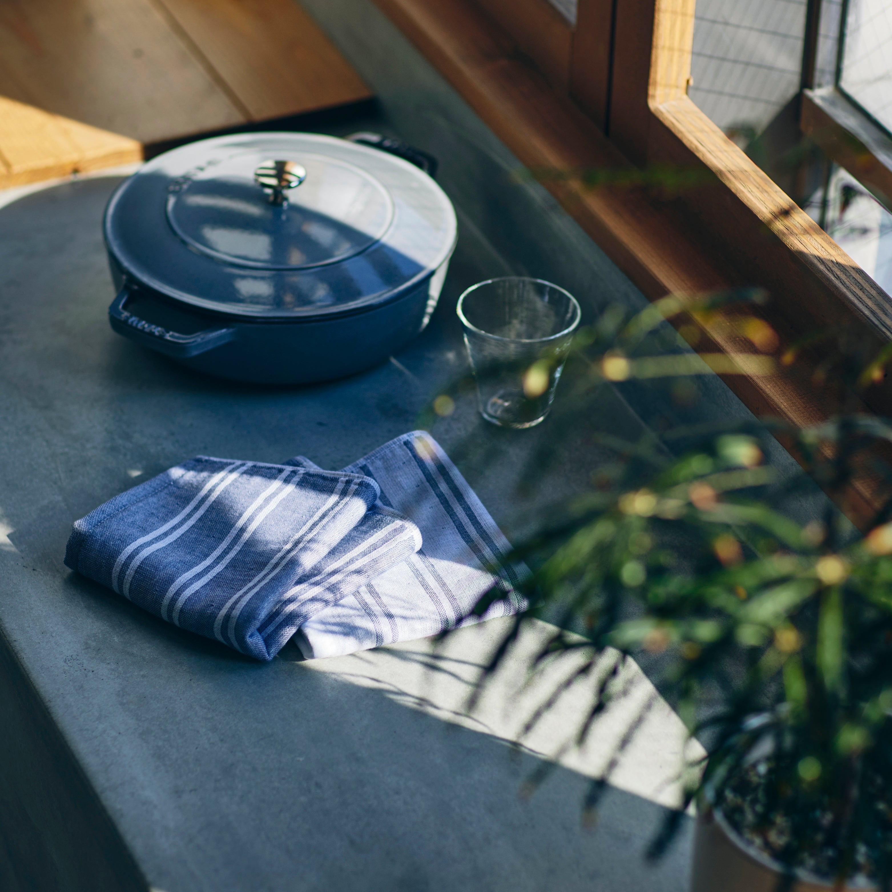 〈シマ-ダブル色地〉ハンドタオル2枚（フォレスト ⁄ シャドウ）箱入り