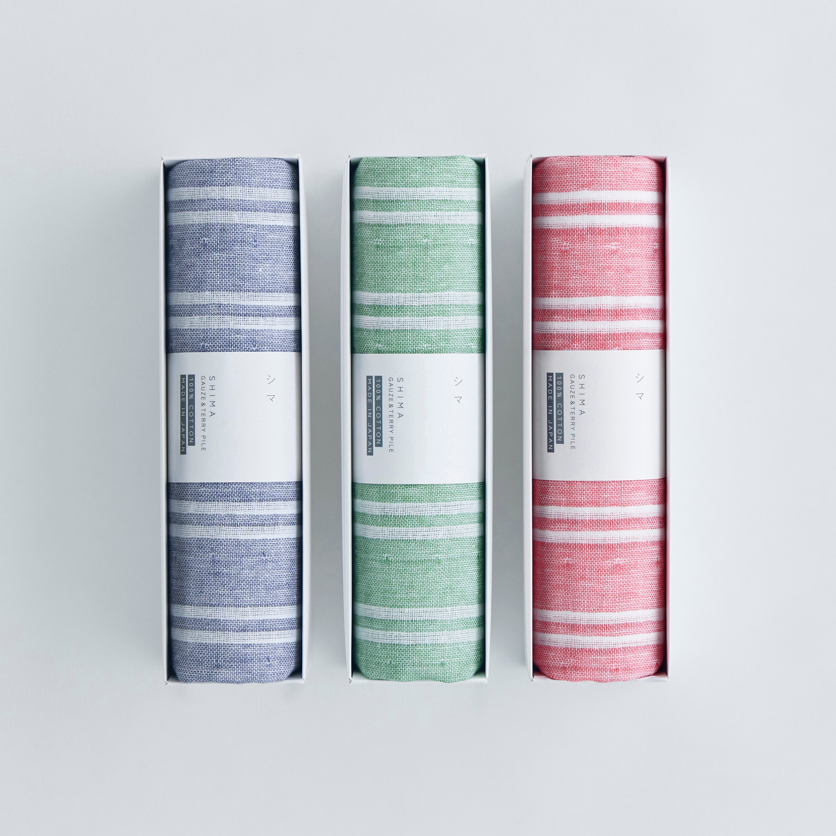 〈シマ-ダブル色地〉フェイスタオル 箱入り