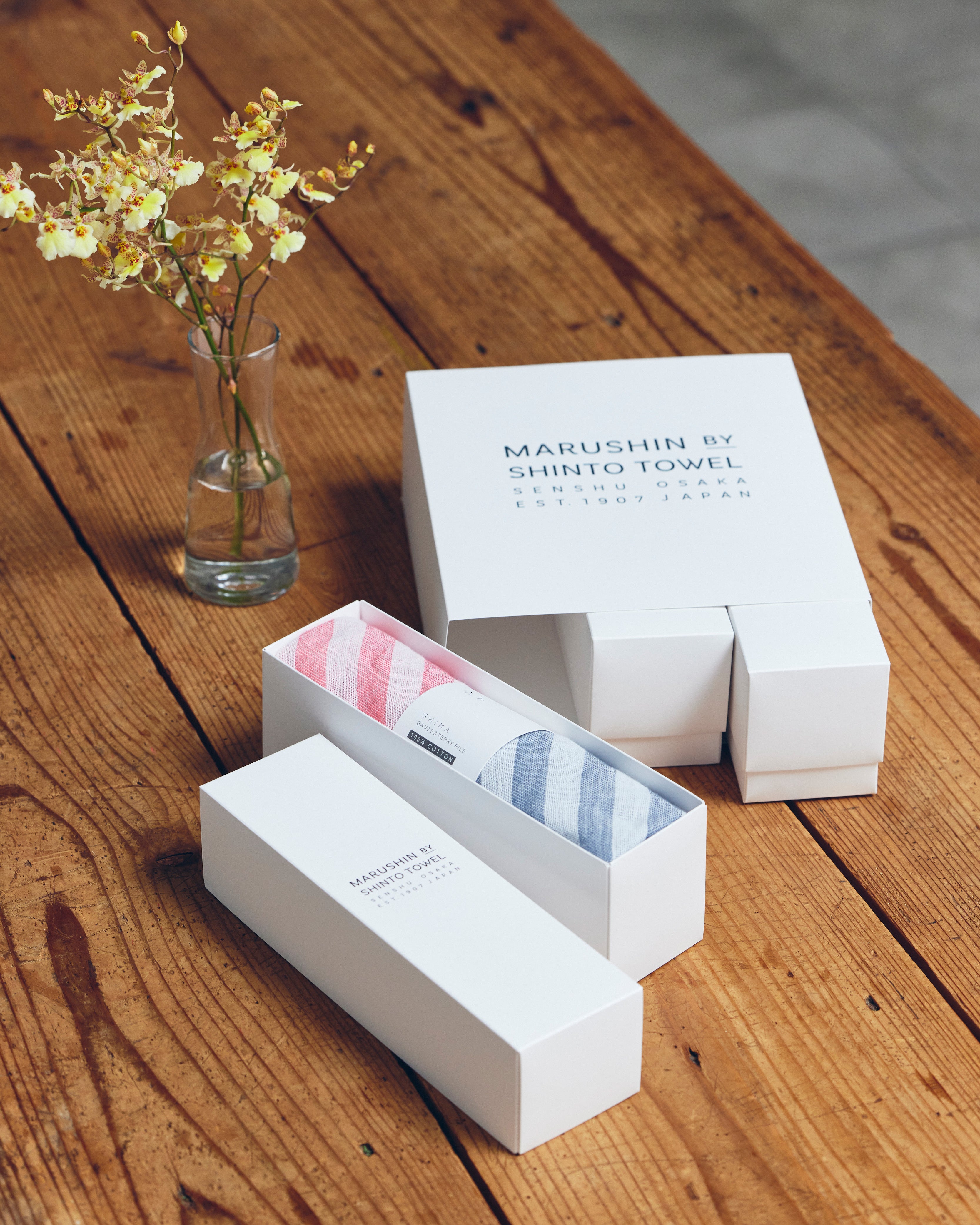 フェイスタオル〈シ マ - ダブル色地〉- 贈りものタオル｜MARUSHIN by