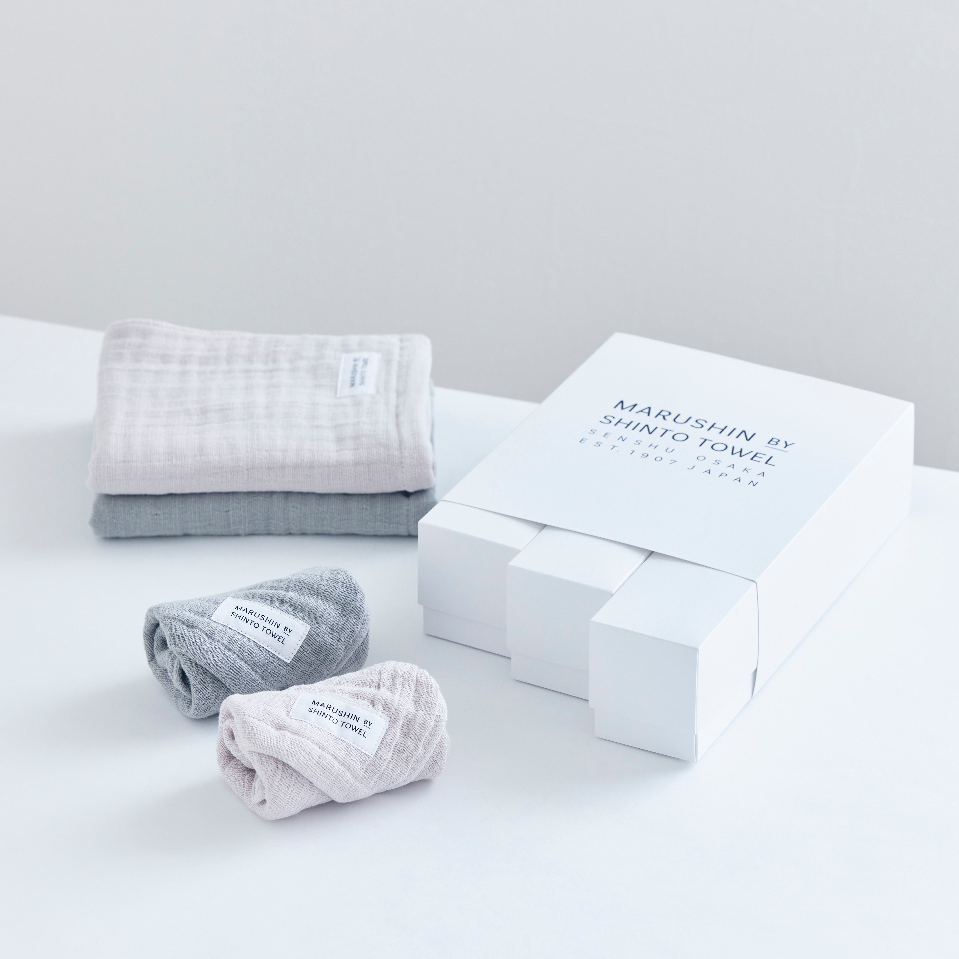 〈ランダムガーゼ〉フェイスタオル 箱入り