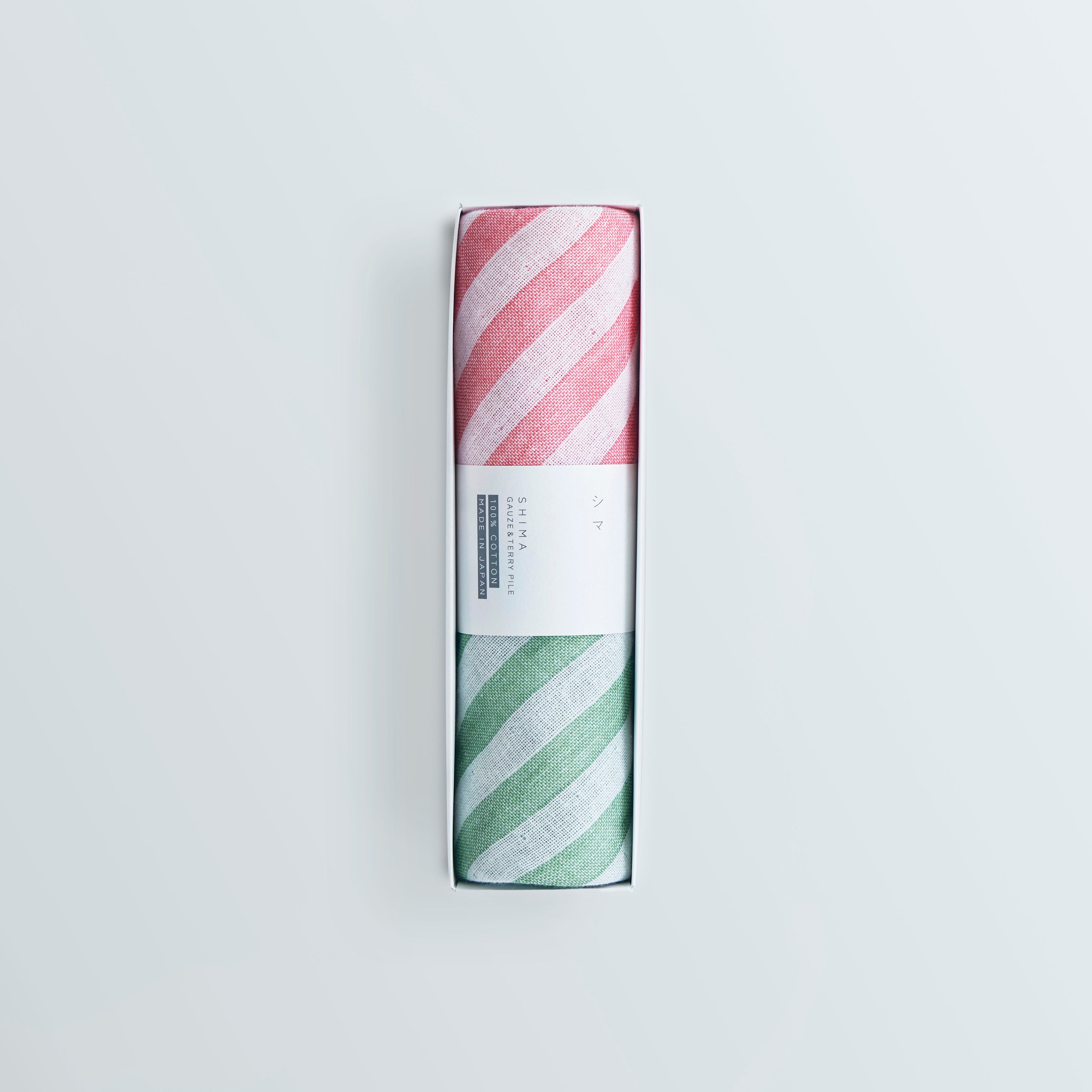 ハンドタオル 2枚〈シ マ - シングル〉レッド ⁄ フォレスト - 贈りもの